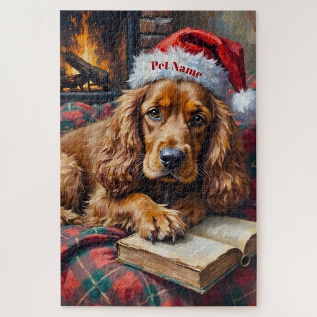 Cocker Spaniel Weihnachtsgeschichte Zeit Hut (Vertikal)