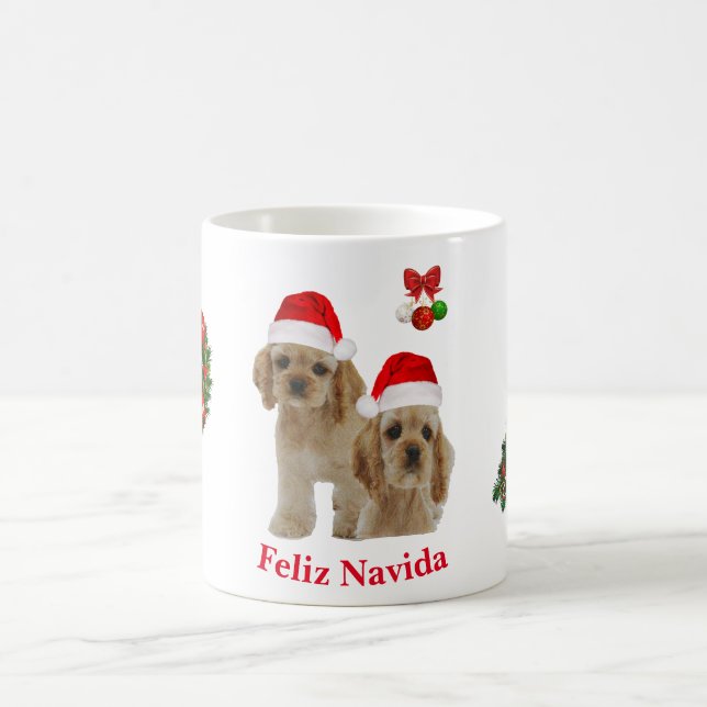 Cocker spaniel Weihnachtskaffee Tasse (Mittel)
