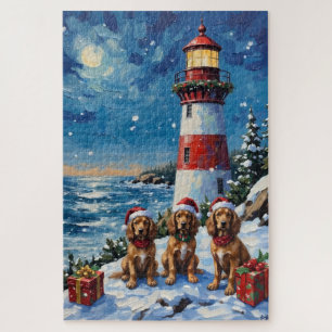 Cocker Spaniel Weihnachtsleuchtturm Urlaub