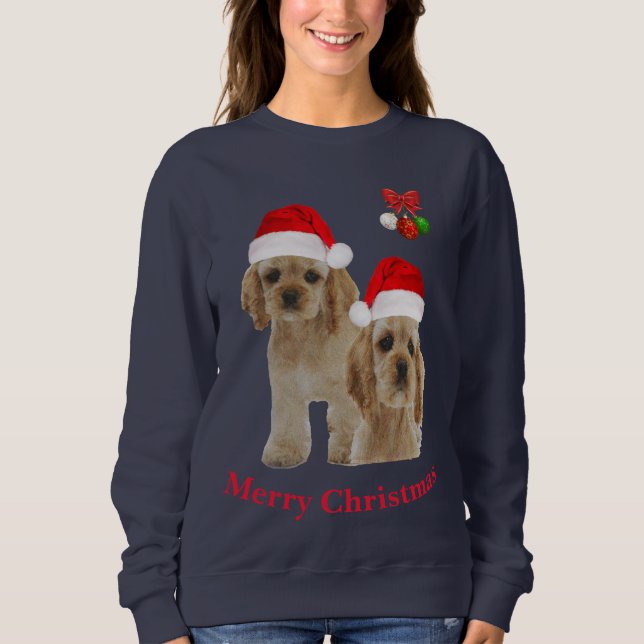 Cocker Spaniel Weihnachtspullover Sweatshirt (Vorderseite)