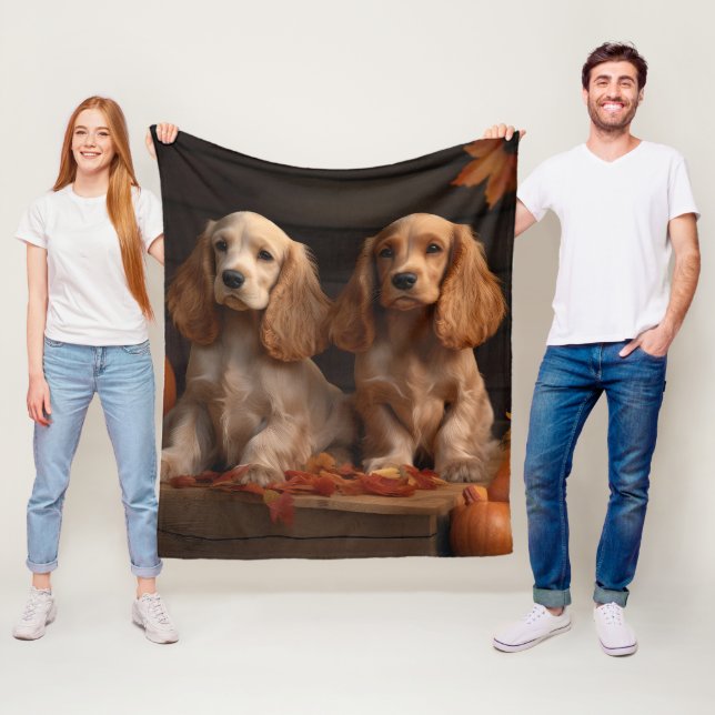 Cocker Spaniel Welpe Autumn Delight Pumpkin Fleecedecke (Beispiel)