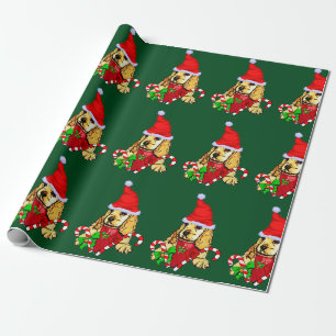 Cocker spaniel-Welpen-Weihnachten Geschenkpapier