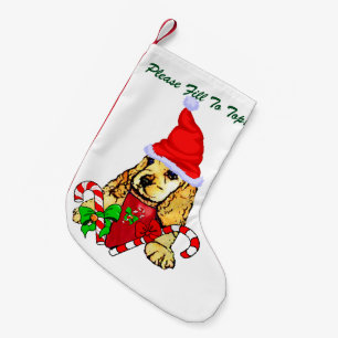 Cocker spaniel-Welpen-Weihnachten Kleiner Weihnachtsstrumpf