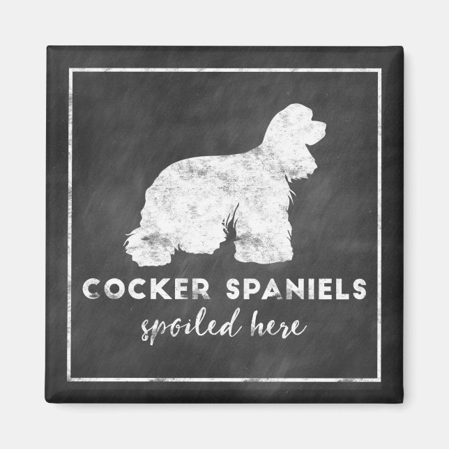 Cocker-Spaniels hier Vintage Kopftafel Magnet (Vorne)
