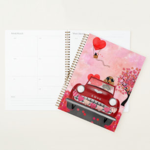 Cocker Spanierwagen mit Herz Valentins Planer