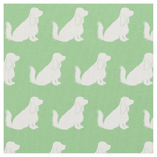 Cocker Spanisch Hund Silhouette Pet Sage Green Stoff (Nahaufnahme)