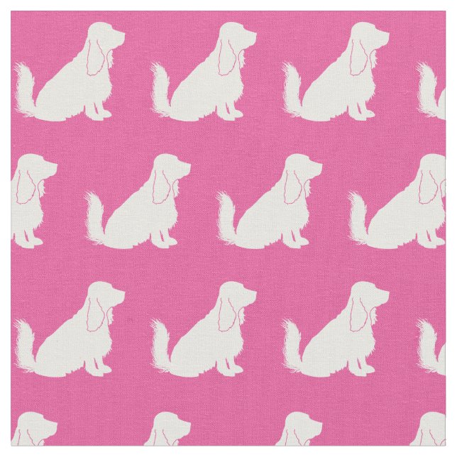 Cocker Spanisch Hund Silhouette Pink Stoff (Nahaufnahme)