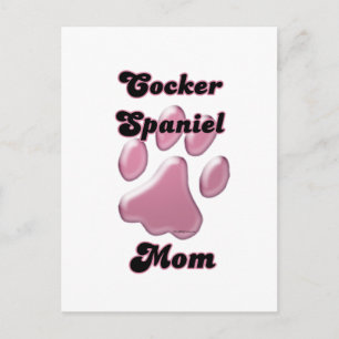 Cocker Spanische Mama Pink Pawprint Postkarte