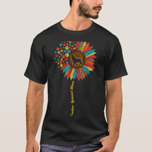 Cocker Spanische Mama Sonnenblume Vintager farbige T-Shirt