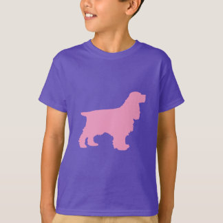 Cocker Spanische Silhouette in Rosa T-Shirt