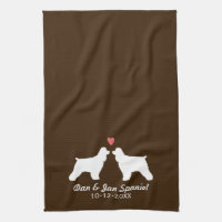 Cocker Spanische Silhouetten mit Herz und Text
