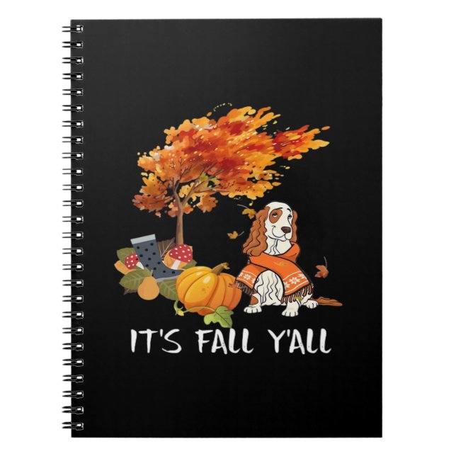Cocker Spanischer Kostüm Herbst Es ist Herbst Y’al Notizblock (Vorderseite)