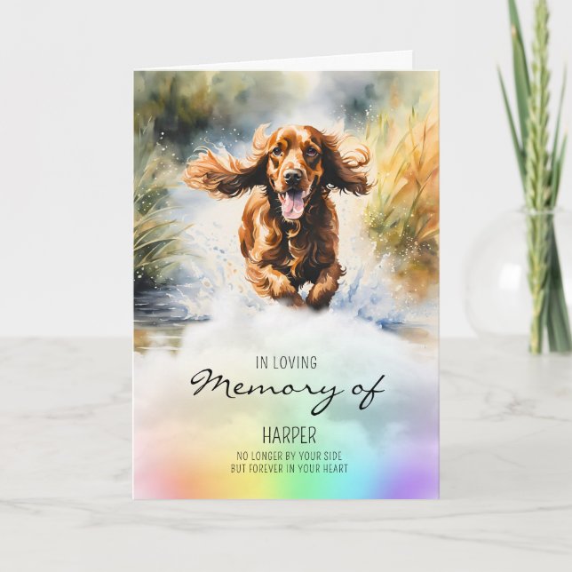 Cocker Spanisches Beileid für Haustierhunde Karte (Vorderseite)