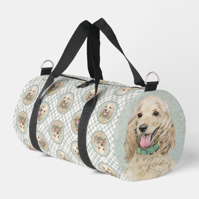 Cocker Spanischmalerei Buff Gold Original Hundekun Duffle Bag (Linke Seite)