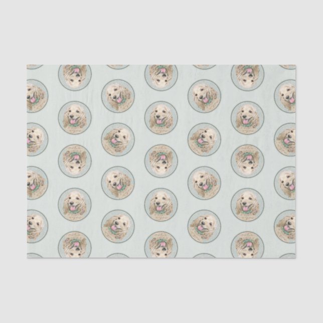 Cocker Spanischmalerei Buff Gold Original Hundekun Seidenpapier (Vorderseite)