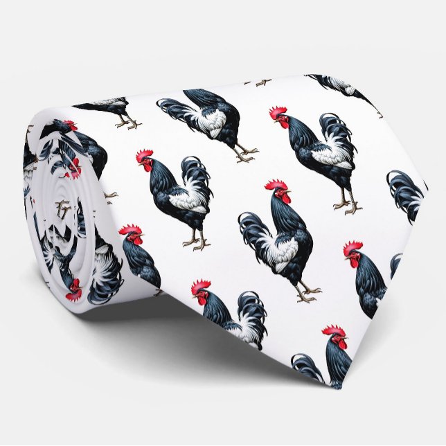 Cockerel Chicken Muster Design Krawatte (Von Creator hochgeladen)