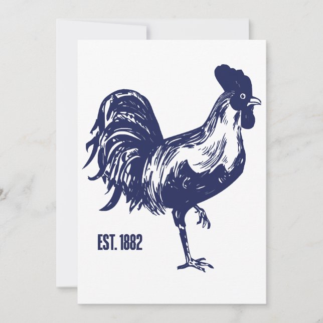Cockerel Est. 1882 Einladung (Vorderseite)