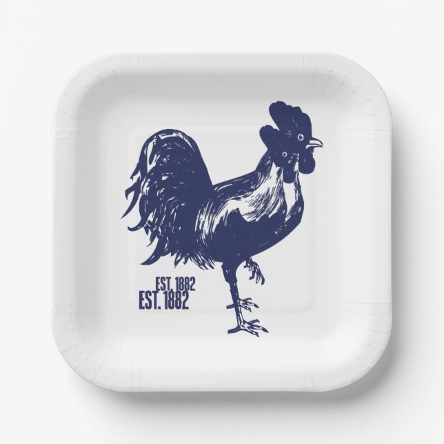 Cockerel Est. 1882 Pappteller (Vorderseite)