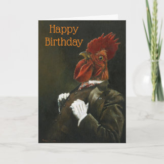 Cockerel Gentleman Birthday Card Karte