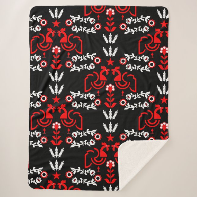 Cockerel Skandinavien Folklore Sherpadecke (Vorderseite)