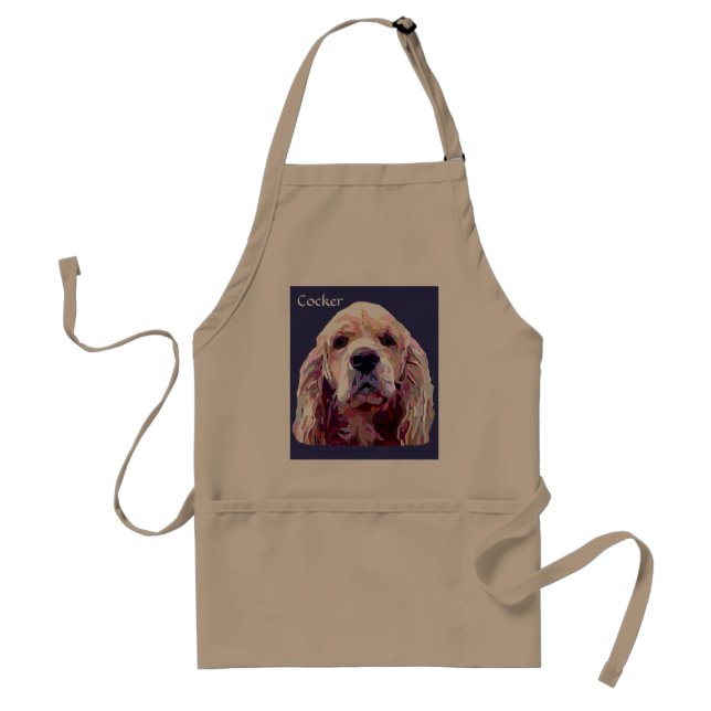 Cockerspaniel-Blendungs-Farbporträt-Schürze Schürze (Vorne)
