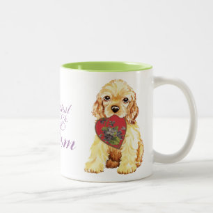 Cockerspaniel-Herz-Mama Zweifarbige Tasse