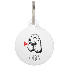 Cockerspaniel personalisierter haustiermarke