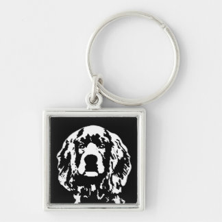 Cockerspaniel-Quadrat-MetallSchlüsselanhänger Schlüsselanhänger