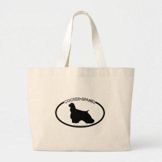 Cockerspaniel-Silhouette-Schwarz-Tasche Jumbo Stoffbeutel