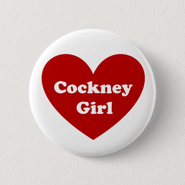 Cockney-Mädchen Button (Vorderseite)