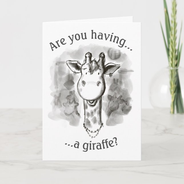 Cockney-reimende Jargon-lustige Giraffe Dankeskarte (Vorderseite)