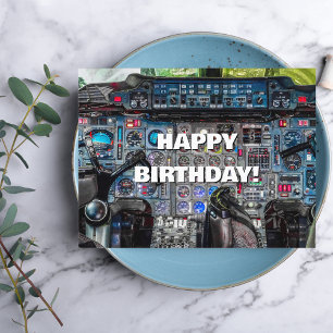 Cockpit-Foto des Flugzeugs, Cooler Spaß Luftfahrt  Postkarte