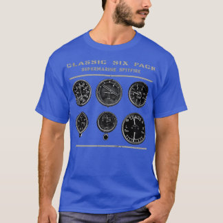 Cockpit Instruments Six Pack Spitfire-Flugzeug WW2 T-Shirt