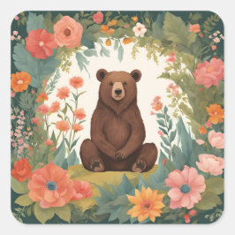 Cockpitbär Quadratischer Aufkleber