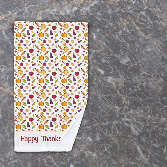 Cockpitgemüse Erntedank weiß Handtuch (Von Creator hochgeladen)