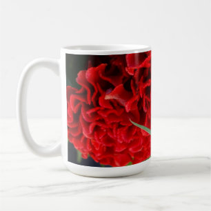 Cockscomb, der seine Sachen auf einem Kaffeetasse