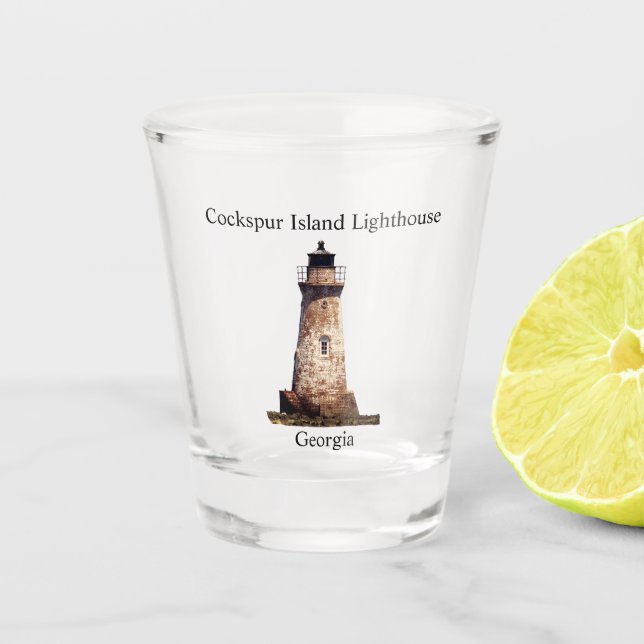 Cockspur-Insel-Leuchtturm Schnapsglas (Vorderseite)