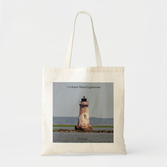 Cockspur Insel Leuchtturm Tote Tasche (Vorne)