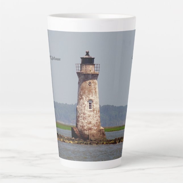 Cockspur Island Leuchtturm Latte Tasse (Vorderseite)
