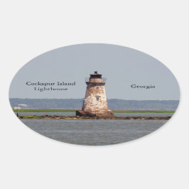 Cockspur Island Leuchtturmaufkleber Ovaler Aufkleber