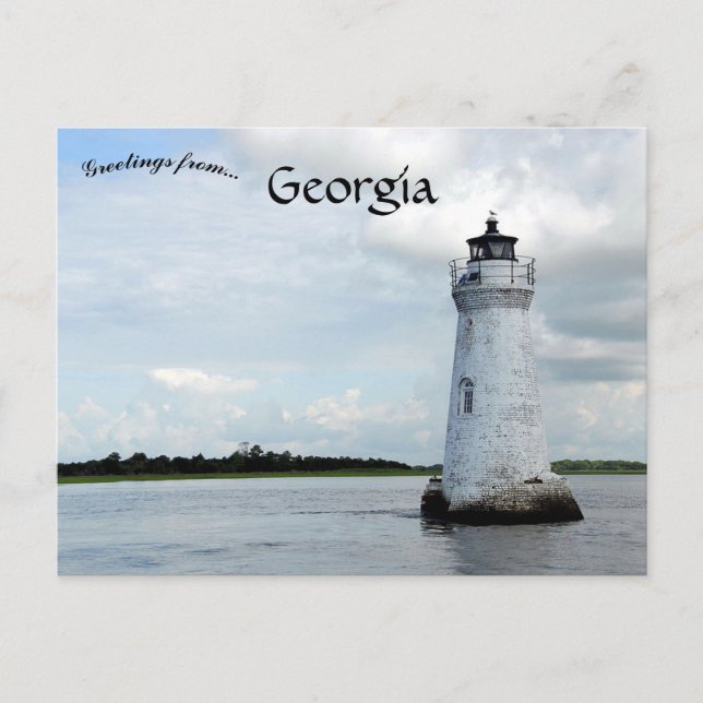 Cockspur Island Light Chatham Landkreis Georgia Postkarte (Vorderseite)