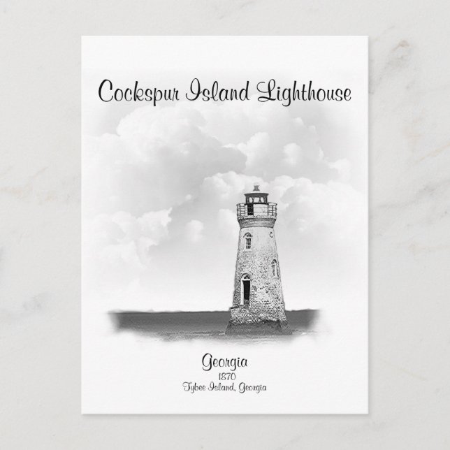 Cockspur Island Lighthouse - Georgien Postkarte (Vorderseite)
