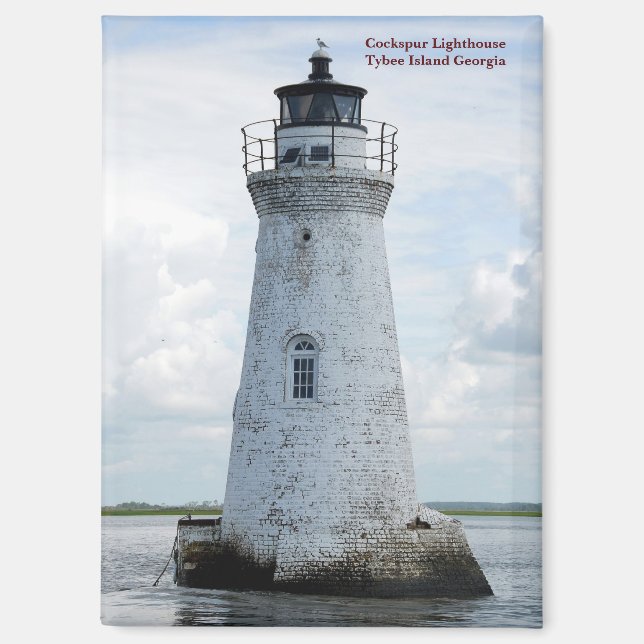 Cockspur Lighthouse Tybee Island, Georgien Magnet (Vorderseite)