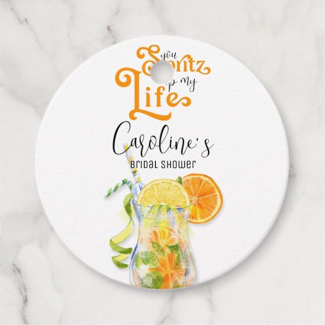 Cocktail Aperol Spritz Italienisches Brautparty Geschenkanhänger (Vorderseite)