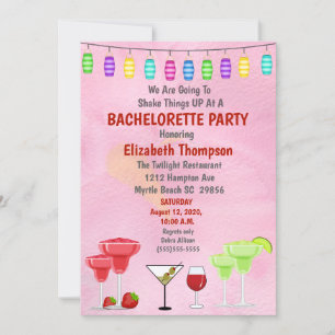 Cocktail Bachelorette Invitation de la fête nuptia