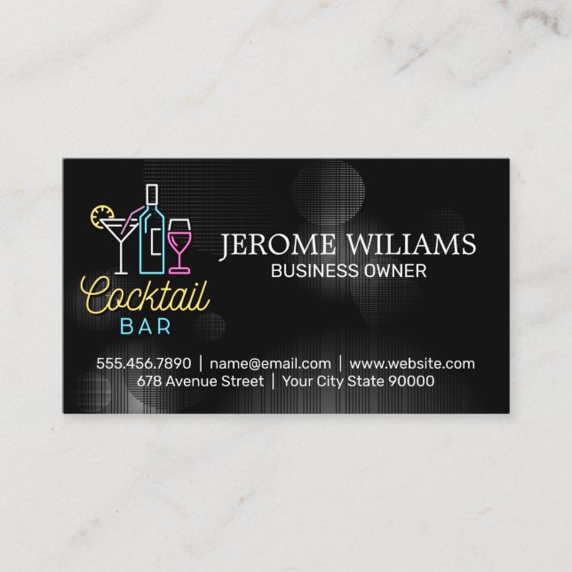 Cocktail-Bar | Mixology Bartend Business Card Visitenkarte (Vorderseite)