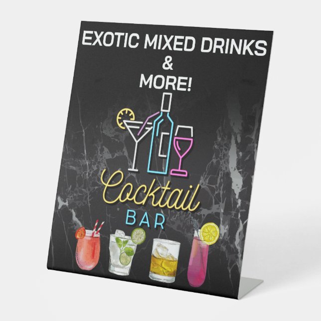 Cocktail Bar Sign Sockelschild (Vorderseite)