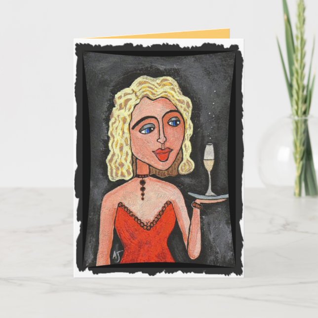 Cocktail-Blondine - Party Einladungen/festliche Einladung (Vorderseite)