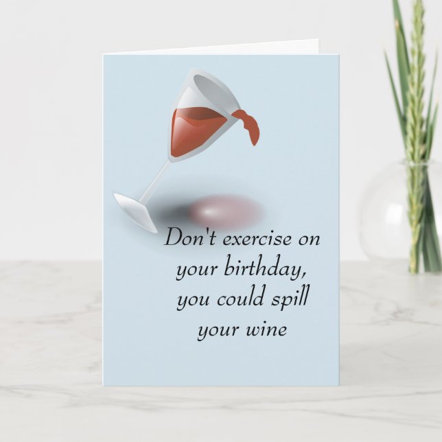 Cocktail Boire Vin Humour Carte Anniversaire (Devant)