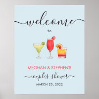 Cocktail boissons mixtes Douche nuptiale Poster